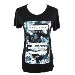 Hard Rock Graphic Floral Short Sleeve Tee T Shirt